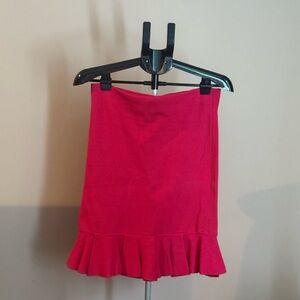 Express Vibrant Pink Pencil Skirt with Ruffle Hem